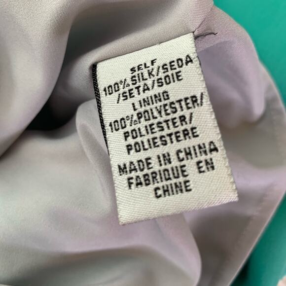 Tibi seafoam green scalloped trim silk shift dress size 4 spring summer Easter - Picture 12 of 16